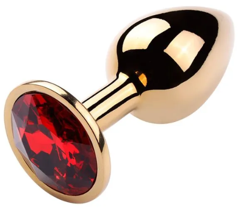 Plug Anal Dourado com Pedra Redonda