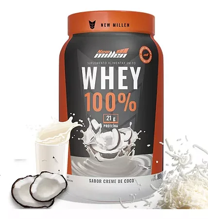 Whey 100%  New Millen Pote 900g - creme de coco
