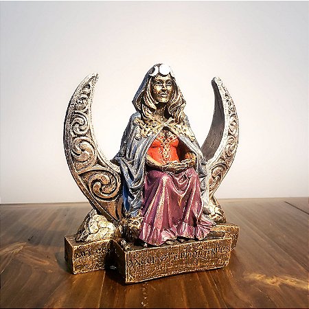 Estátua Deusa da Lua Morgana Resina 19cm