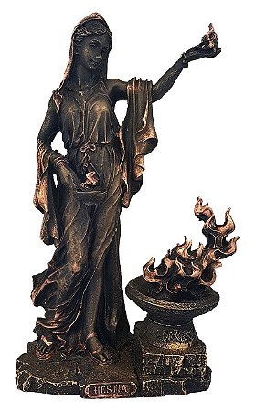 Estátua Deusa Héstia em Resina 27cm – Símbolo do Fogo Sagrado e do Lar