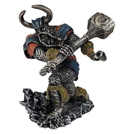 Estátua Deus Thor em Resina 22,5cm – Senhor do Trovão e do Martelo