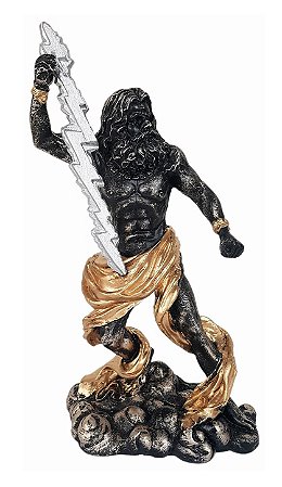 Estátua Deus Zeus em Resina 23,5cm – Senhor do Olimpo