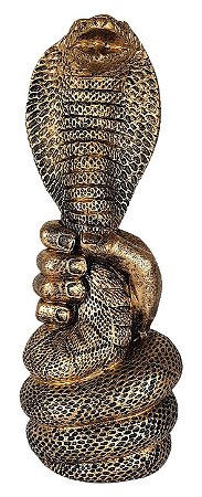 Estátua Guardiã Cobra Naja Mística em Resina – 28cm