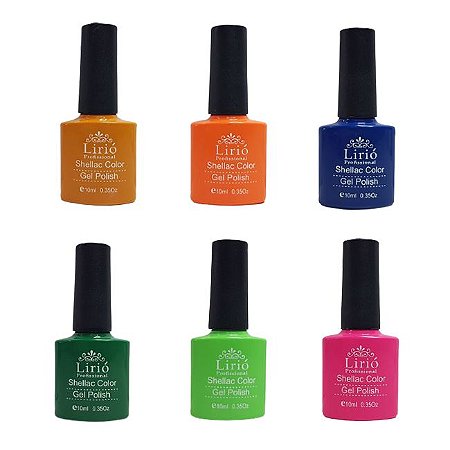 Esmaltes em Gel Uv/Led Lírio 10ml Cores 25 ao 30 - 6 Unidades