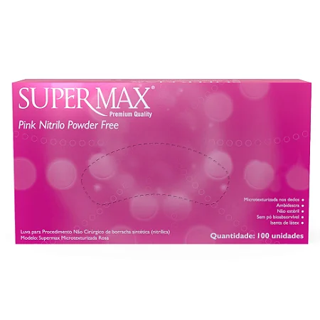 Luvas de Nitrilo Pink Tamanho P Supermax