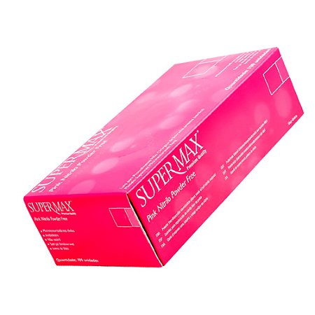 Luva Pink Nitrilo Powder Free G SuperMax 100Unds