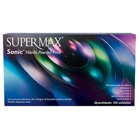 Luvas de Nitrilo Sonic Tamanho M Supermax
