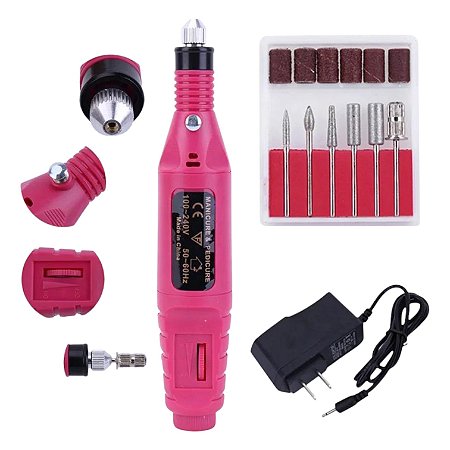 Lixadeira Elétrica Unhas Postiça Gel Acrigel Bivolt Profissional sem lixa eletrica unhas