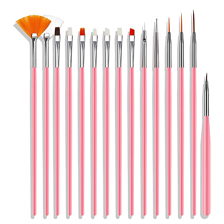 Kit Pincéis 15 de Unhas Para Desenho