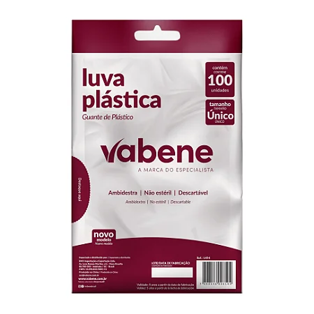 Luva Plástica Vabene 100un