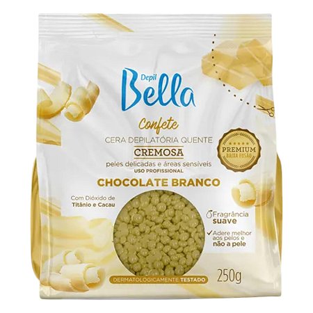 Cera Confete Chocolate Branco 250g - Depil Bella