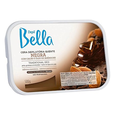 Cera Barra Cacau e Óleo de Amêndoas 500g - Depil Bella