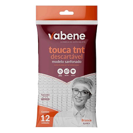 Touca Sanfonada TNT Vabene 12un Branca