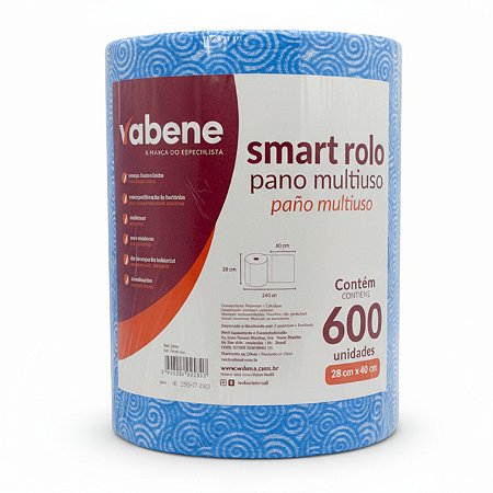Pano Multiuso Smart Rolo 600un Azul Vabene