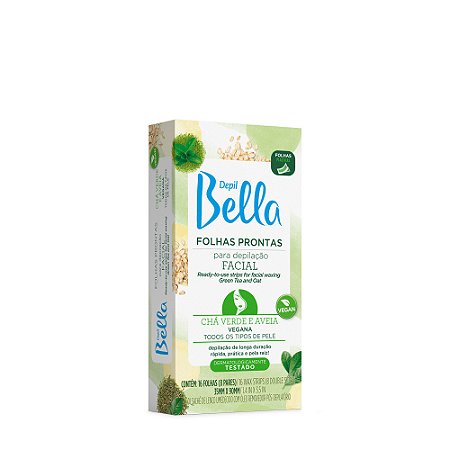 Folha Pronta Facial Cha Verde e Aveia - Depil Bella
