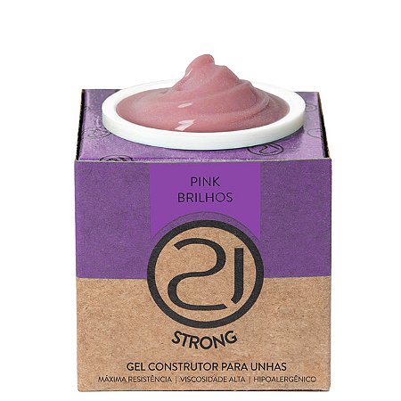 Nails 21 Gel Strong Pink Brilhos 34g