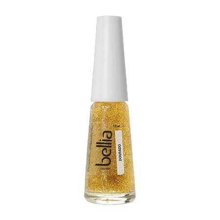 Esmalte Bellia Glitter Dourado Atacado Pacote com 12 (doze)