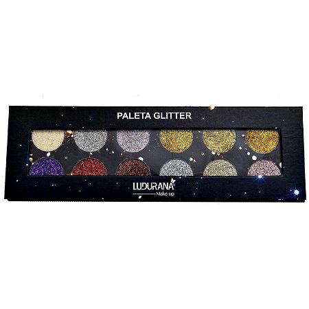 Paleta Glitter Prensado 12 Cores 18g - 3 Unidades