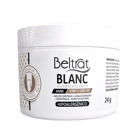 Gel Construtor Autonivelante Blanc HARD Beltrat 24g Manicure Alongamento Unhas