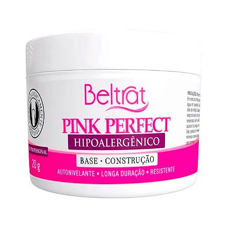 Gel Beltrat Pink Perfect Autonivelante Base Construção 24gr Manicure Alongamento Unhas