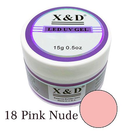 Gel X&d 18 Pink Nude Unhas De Gel Led Uv 15 g