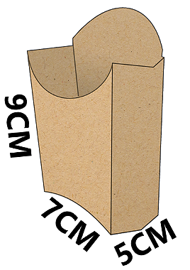 Caixa Batata Frita Kraft M (9x7x5cm) - Pacote com 50 unidades