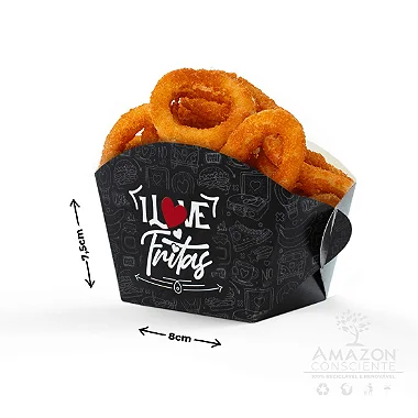 Caixa Fritas I Love Fritas (8x6x7,5cm) - Pacote com 50 unidades