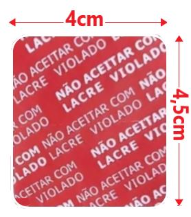 Lacre de Segurança Anti Violação Para Delivery (4x4.5cm) - Rolo com 100 etiquetas