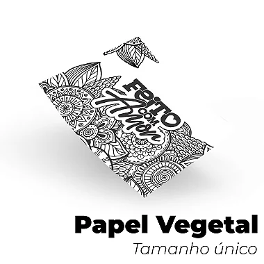 Papel Vegetal Feito com Amor para Embalar e Decorar (33x48cm) - Pacote com 250 unidades
