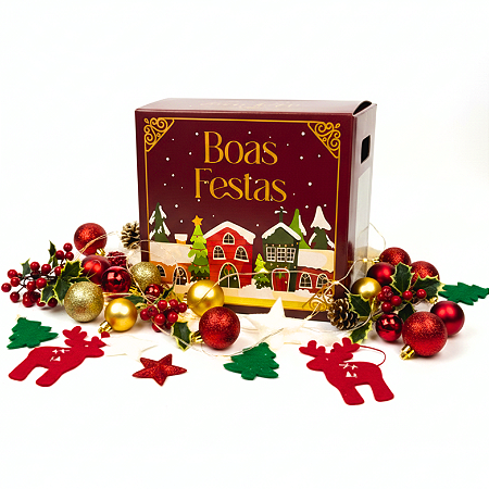 Cesta Básica de Natal "Boas Festas" (36.7x24.7x33cm)