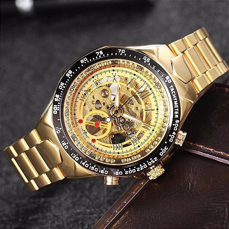 Relógio Winner Skeleton Automático Luxo