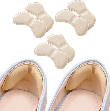 3 Pares de Protetor De Calcanhar Revest Alto Conforto Tênis E Sapatos Cor Nude