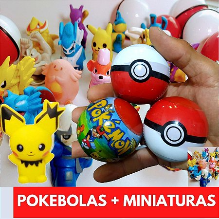 Kit 100 Miniaturas Pokémon E 100 Pokebolas 5 Cm Brinquedo