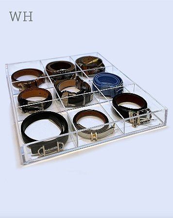 Bandeja cintos acrílicos cristal