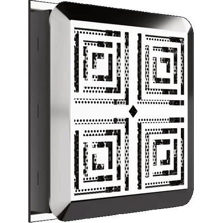 Ralo de Fundo 210x210mm Quadra Anti-Turbilhão de Sobrepor Cristal Inox