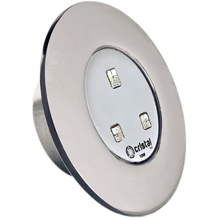 Refletor Led 10w Inox Mini Slim Cristal Led cabo 3m