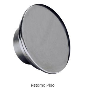 Dispositivo Retorno Piso Encaixe 60mm Cristal Inox