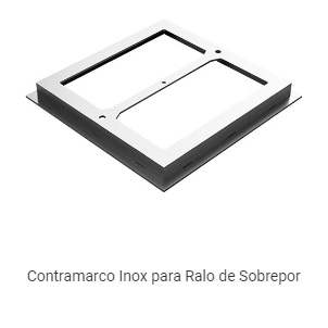 Contramarco Inox Ralo Sobrepor 160x160mm Cristal Inox