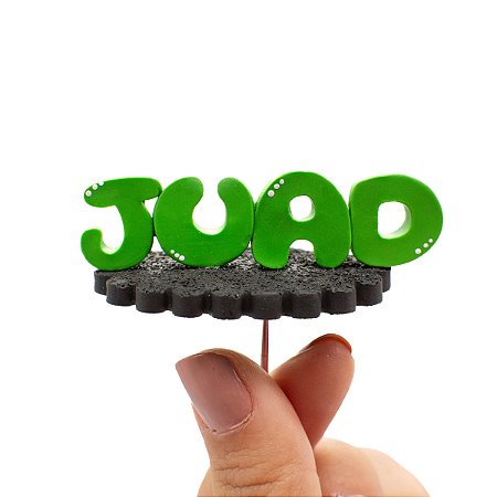 Enfeite de Chimarrão Escrita JUAD Vertical