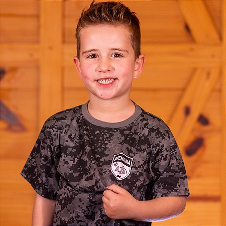 Camiseta Camuflada Digital Cinza