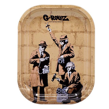 Bandeja G-ROLLZ Pequena - Banksys Graffiti Cop on Cop 14x18 cm