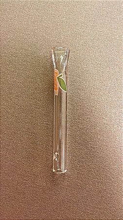 Piteira de vidro Collab Orange House Longa Chata 6mm