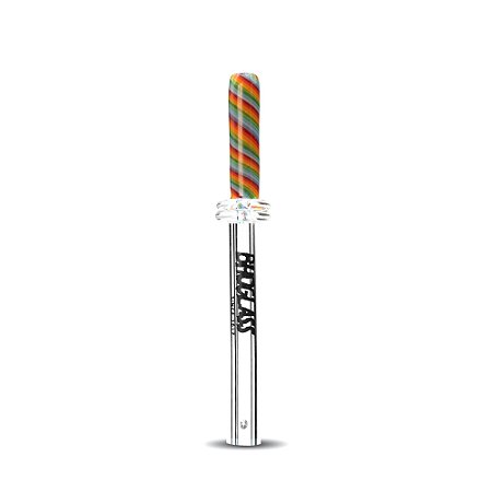 Piteira de vidro BHO Glass Transparente Bocal Torcido VACSTAK Rainbow 6mmx8cm
