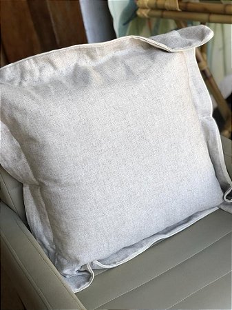 Almofada barrado linho cru