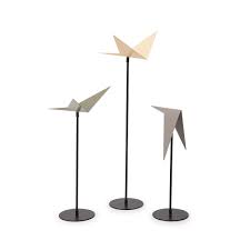 Trio de escultura passaros