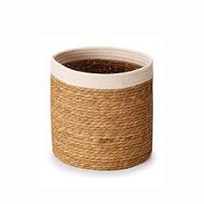 Cesto em fibra natural com alg