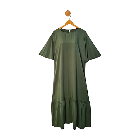 Vestido Marialícia Verde Militar GG
