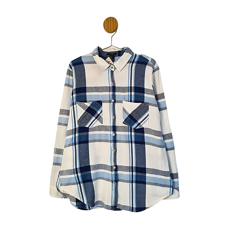 Camisa Forever 21 Azul e Branca M