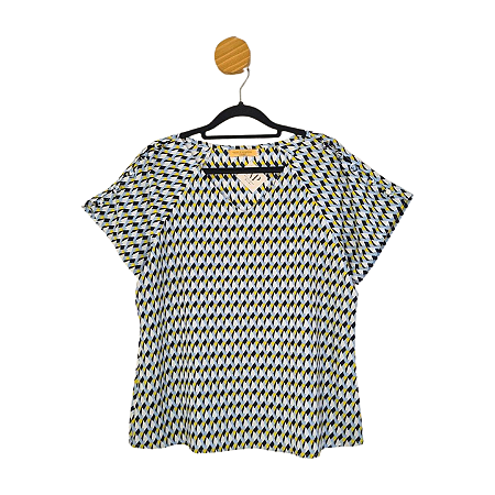 Blusa Miss Fashion Azul e Amarela G