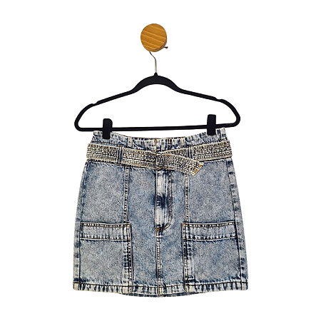 Saia Maria Filó Jeans 36